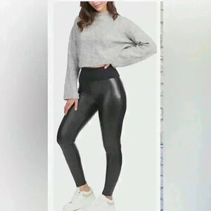 ASSETS by SPANX Women's All Over Faux
Leather Leggings Black